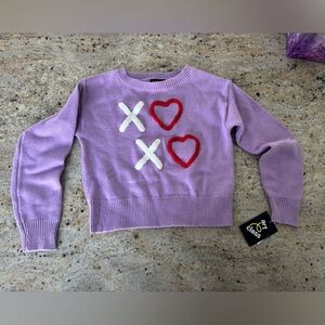 Art Class Lavender Sweater with Red and White Accents